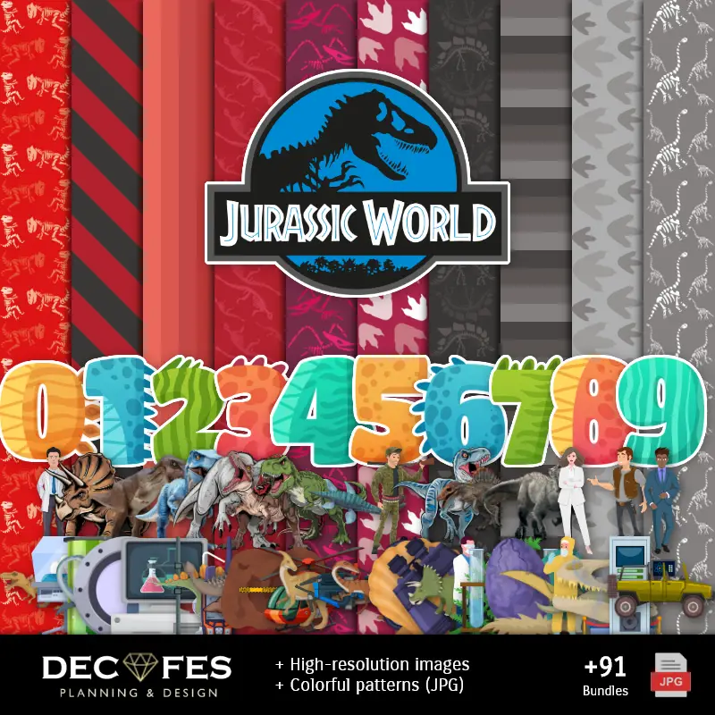 Fondos | Jurassic World Digital Paper - Printable for Scrapbook and DIY