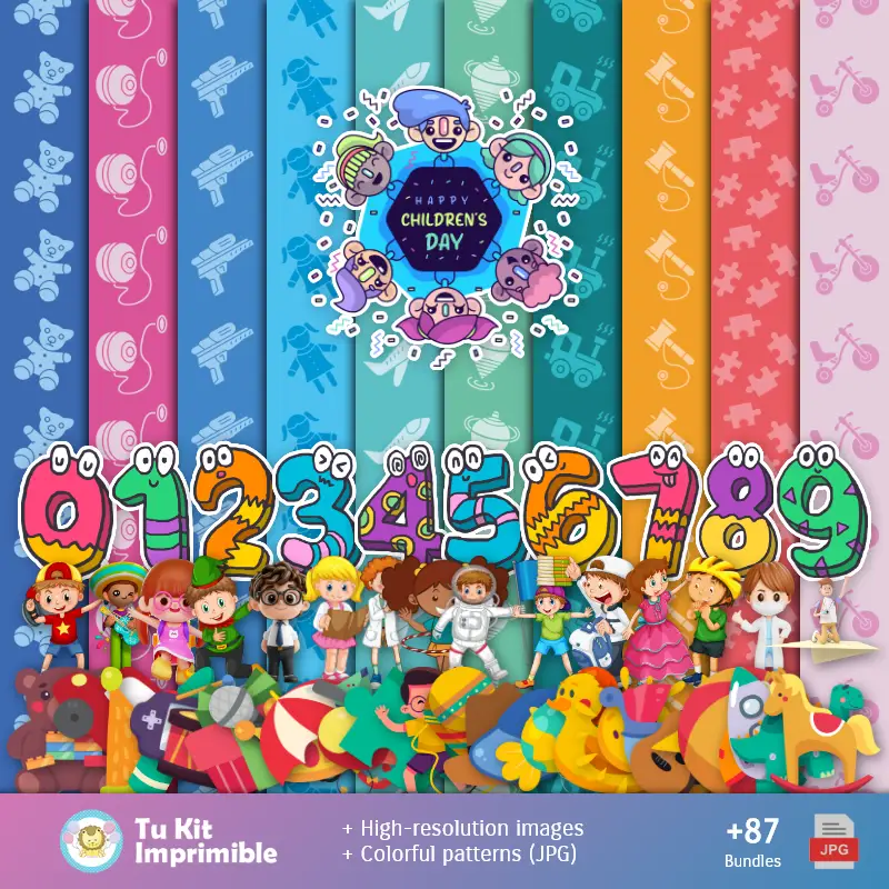 Modelli e texture per bambini - Scrapbook e kit per feste