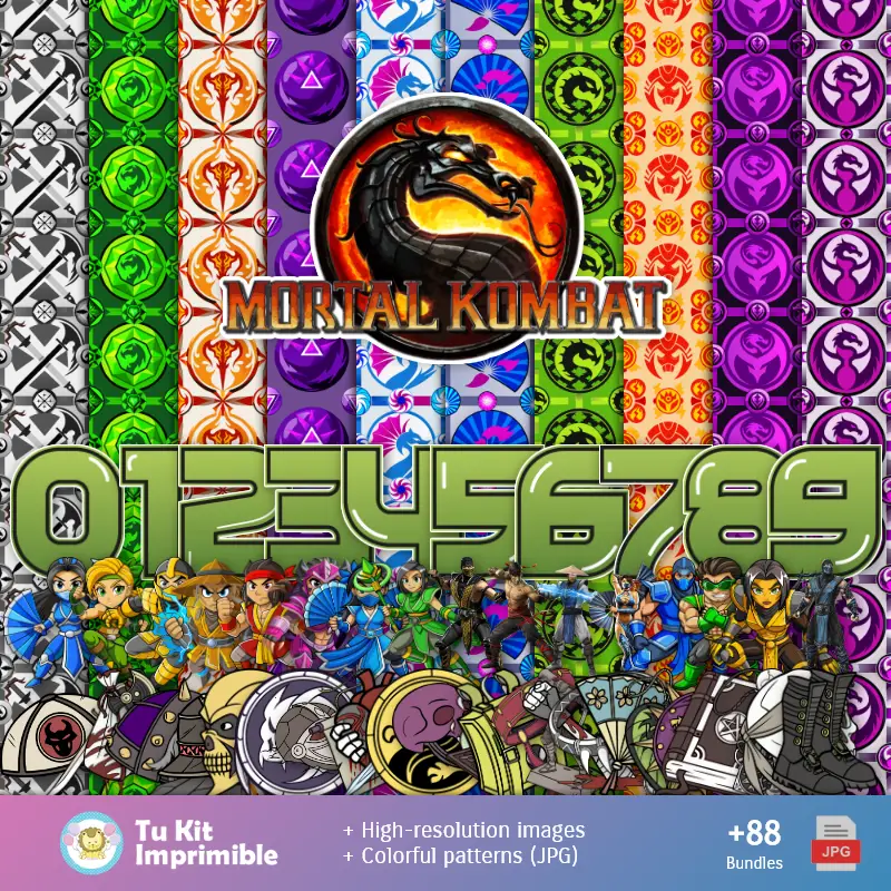 Kombat Mortal Hintergrundbilder - Digitale Dekorationspapiere