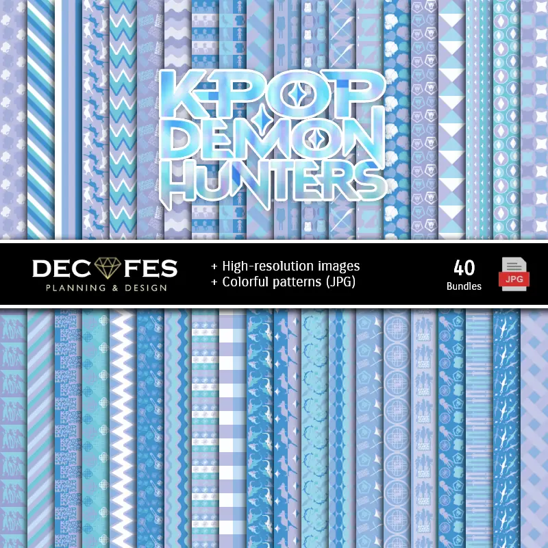 Fondos | Digitales Papierset KPOP Demon Hunter - Fonds für Parteien und Scrapbooking