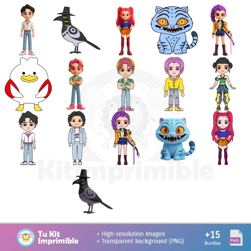 Personajes | Fundos KPOP Demon Hunter - Papeles Digitales para Decoração