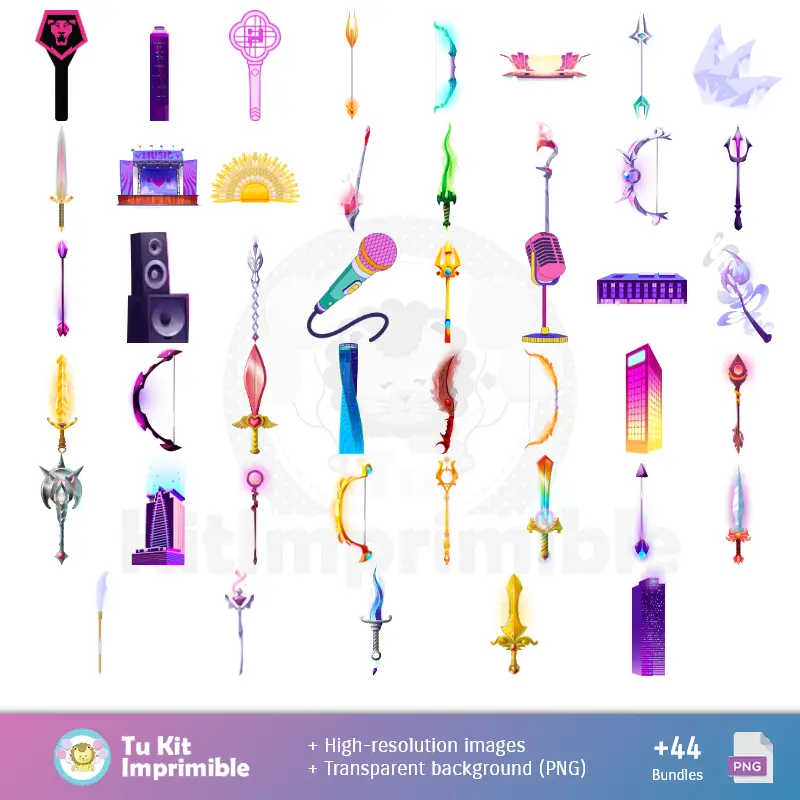 Accesorios | KPOP Fonds Demon Hunter - Papiers numériques pour décoration