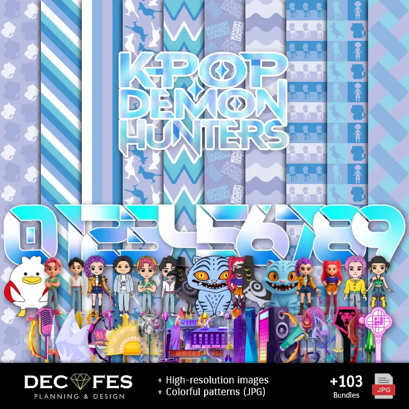 Scrapbook KPOP Demon Hunter - Designs Imprimíveis para Manualidades