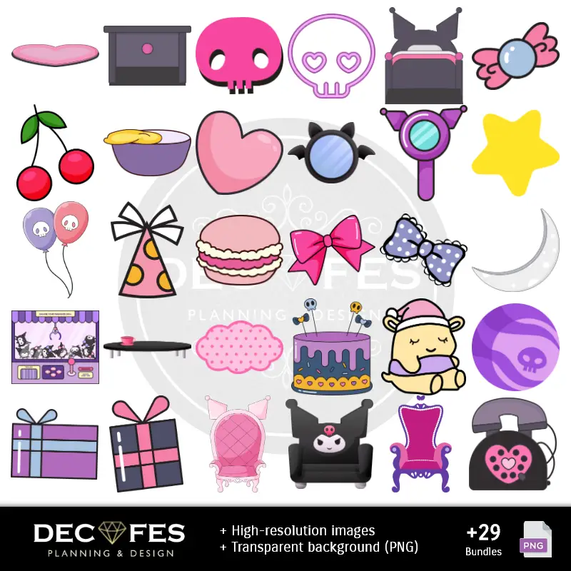 Fondos | Papel Digital Kuromi - Imprimíveis para Scrapbook e DIY