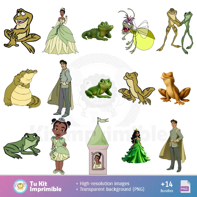 Accesorios | Fundos A Princesa e El Sapo - Papeles Digitales para Decoração