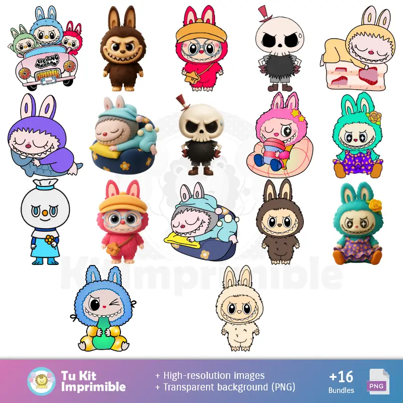 Personajes | Labububu - Trousses de scrapbooks et parties