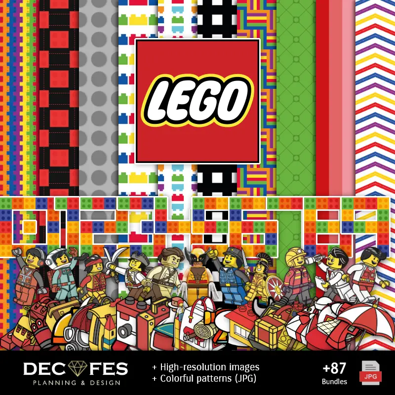 Lego Digital Paper - Stampabile per Scrapbook e fai da te