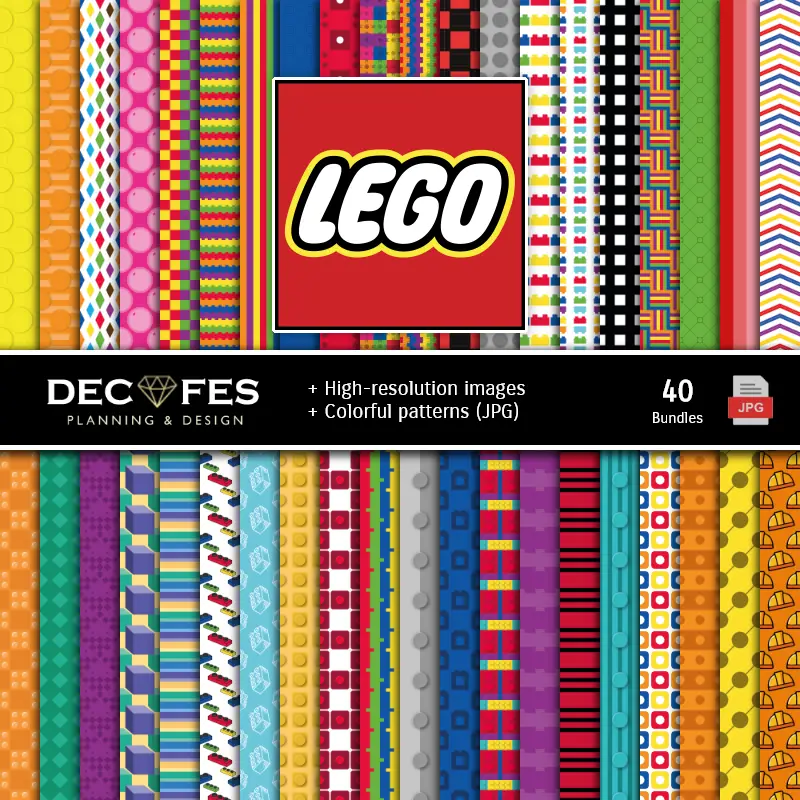 Fondos | Lego Digital Paper Set - Fontane per Fiestas e Scrapbooking