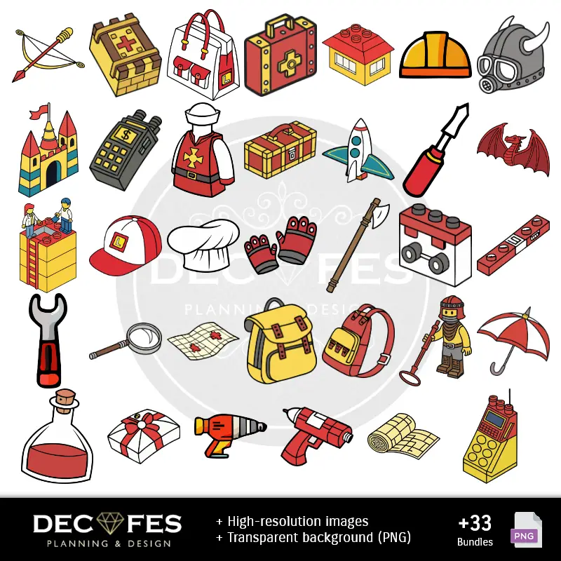 Accesorios | Papel Digital Lego - Imprimíveis para Scrapbook e DIY