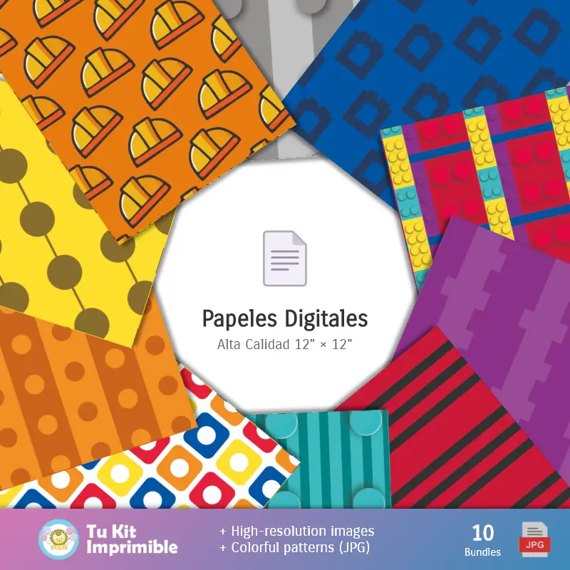 Números Temáticos | Carta da parati Lego - Carta da Decoro Digitale