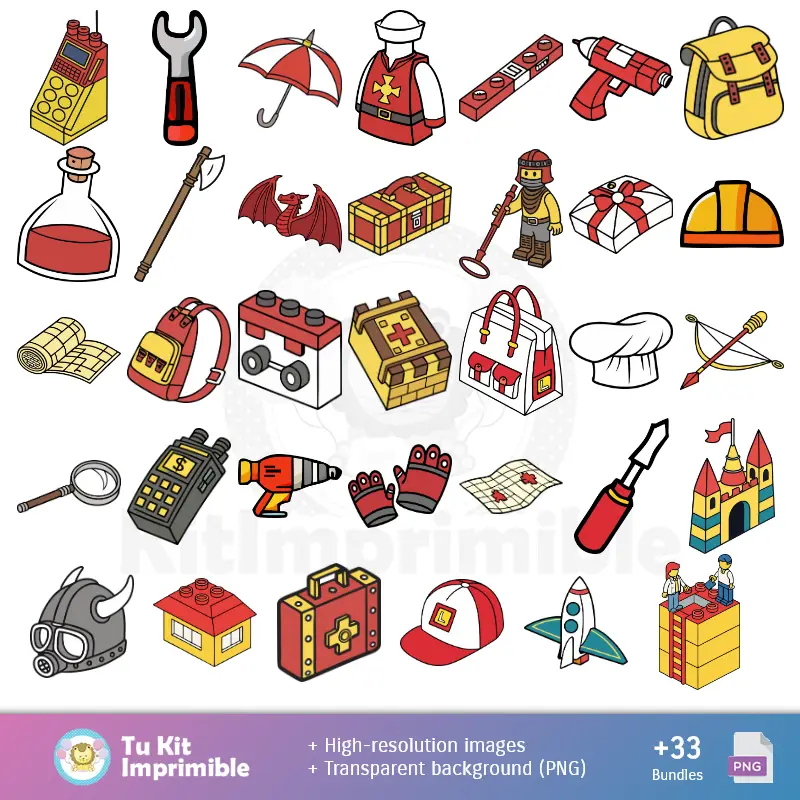 Accesorios | Modelli e texture Lego - Scrapbook e kit partito