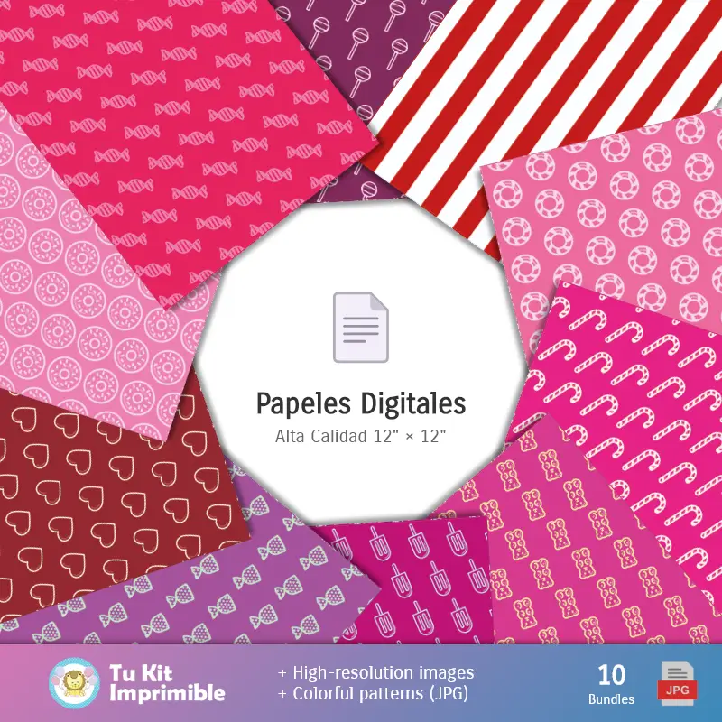 Collages | Fundos A Caperucita Vermelha e El Lobo - Papeles Digitales para Decoração