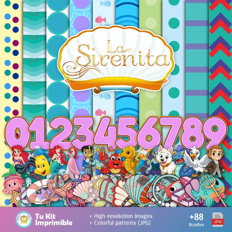 Fondos | Les motifs et les textures de La Sirenita Ariel - Scrapbook et Party Kits