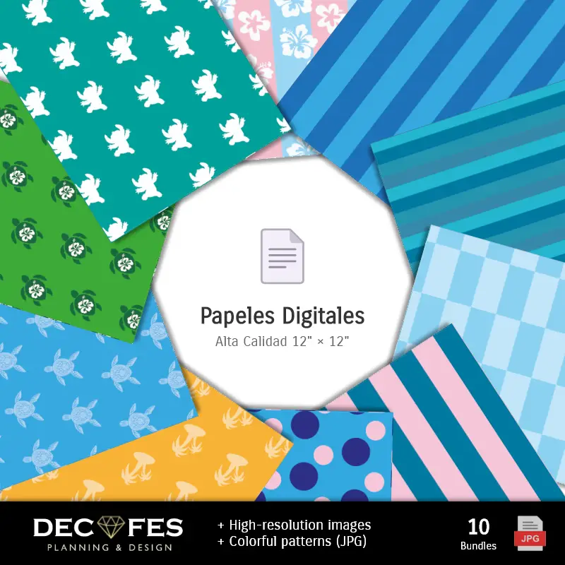 Personajes | Lilo e Stitch Digital Paper - Stampabile per Scrapbook e fai da te