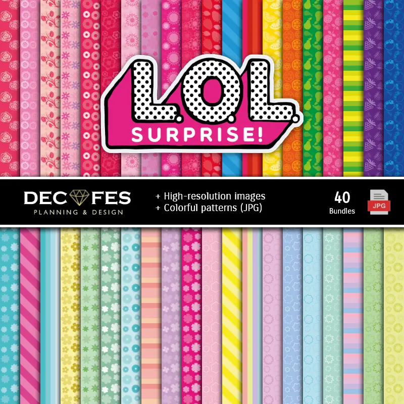 Fondos | LOL Surprise Digital Paper Set - Fondamenti e Scrapbooking