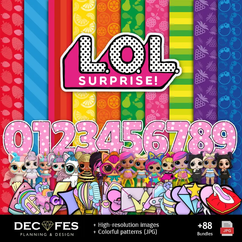Fondos | Papel Digital LOL Surprise - Imprimíveis para Scrapbook e DIY