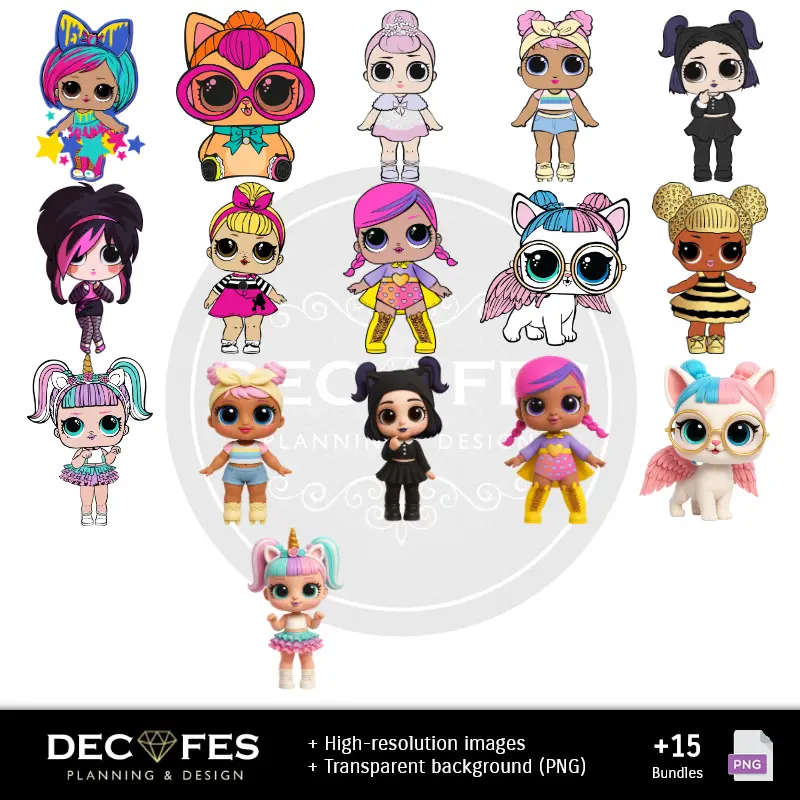 Collages | Papel Digital LOL Surprise - Imprimíveis para Scrapbook e DIY