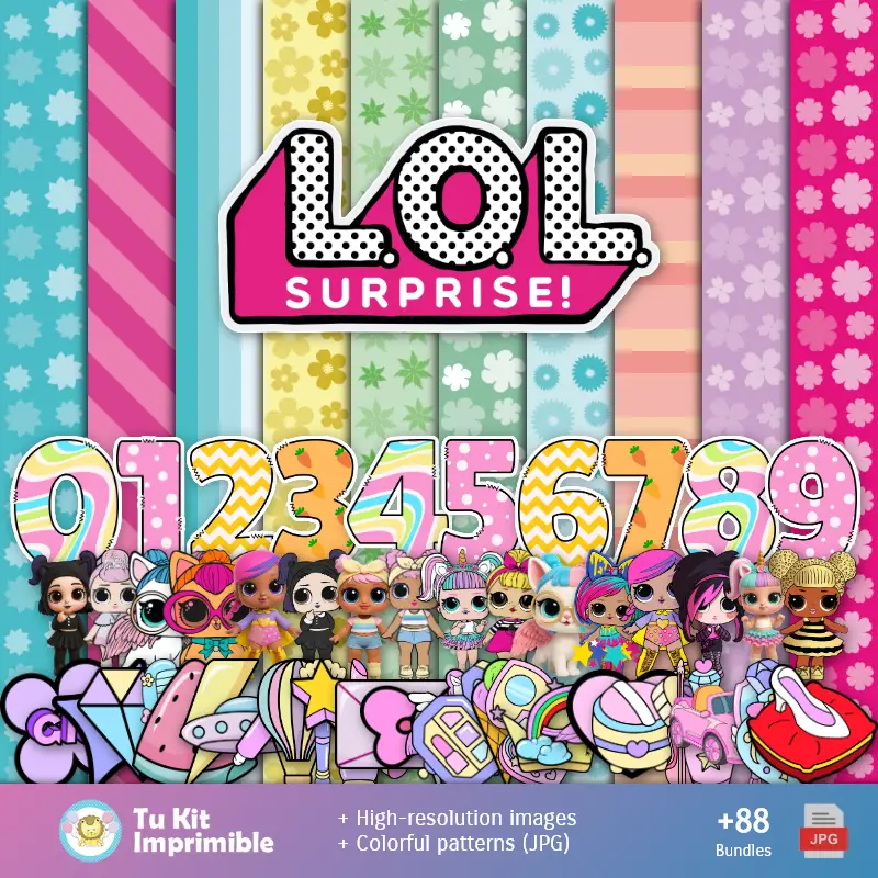 LOL आश्चर्य पैटर्न और बनावट - स्क्रैपबुक और पार्टी किट