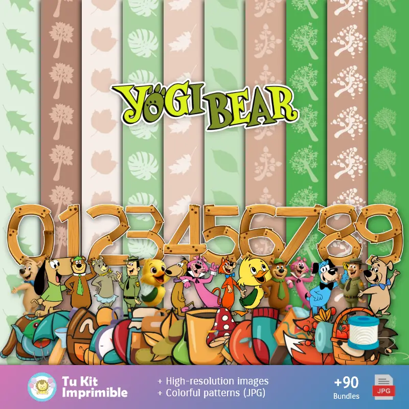 Fondos | Padrões e Texturas O Oso Yogi - Kits de Scrapbook e Festas