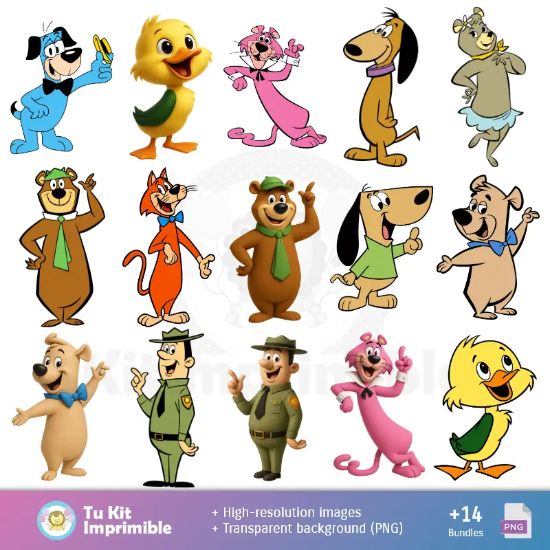 Personajes | Padrões e Texturas O Oso Yogi - Kits de Scrapbook e Festas