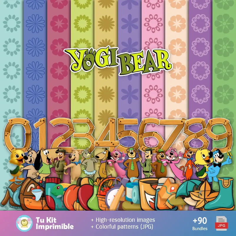 L'ours Yogi - Papiers numériques