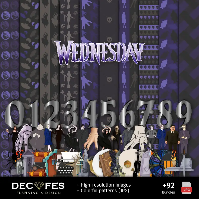 Merlina Digital Paper - Imprimable pour Scrapbook et bricolage