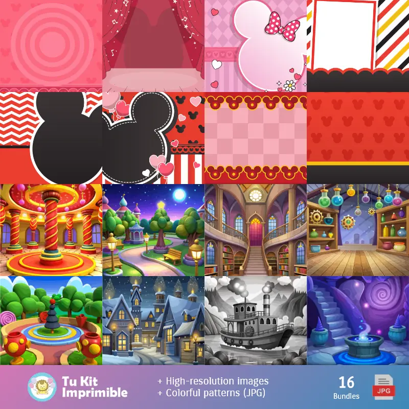 Topolino Modelli e texture - Scrapbook e kit partito