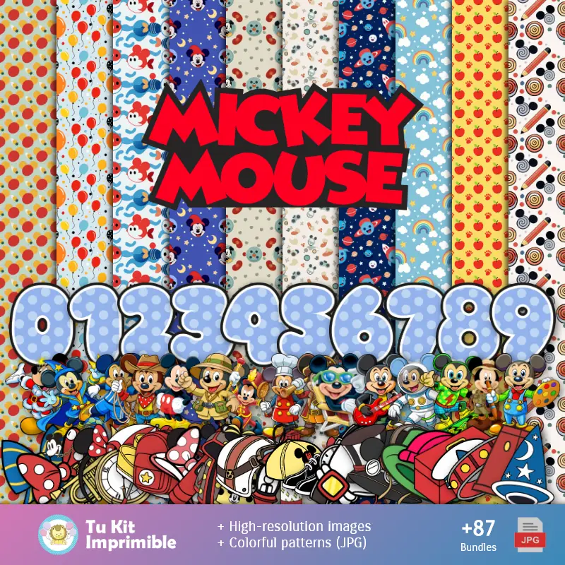 Topolino Modelli e texture - Scrapbook e kit partito