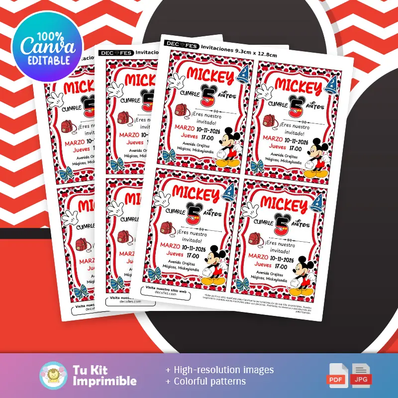 Collages | Einladung zum Kindergeburtstag mit Mickey Mouse