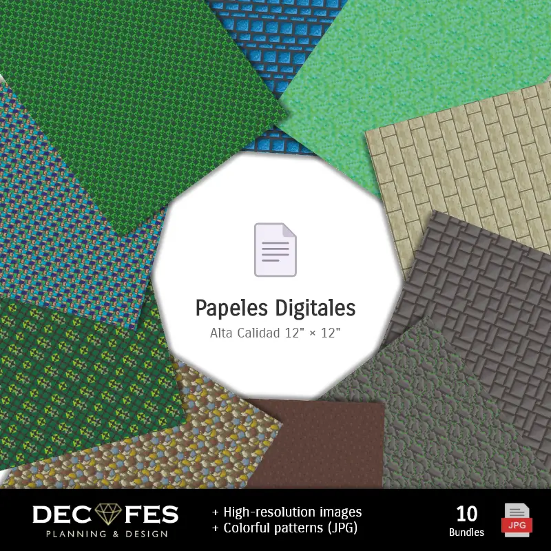 Collages | Minecraft Digital Paper - Stampabile per Scrapbook e fai da te