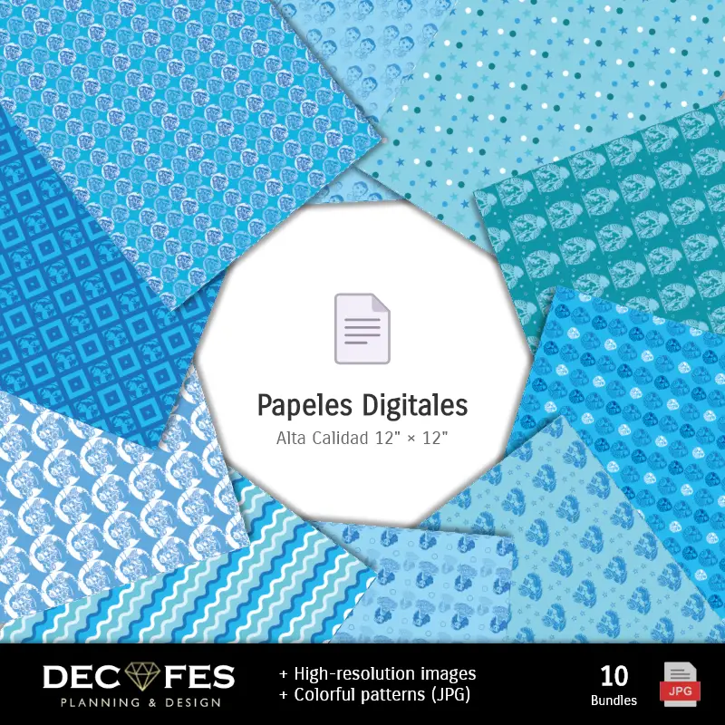 Collages | Moana Digital Paper - Stampabile per Scrapbook e fai da te