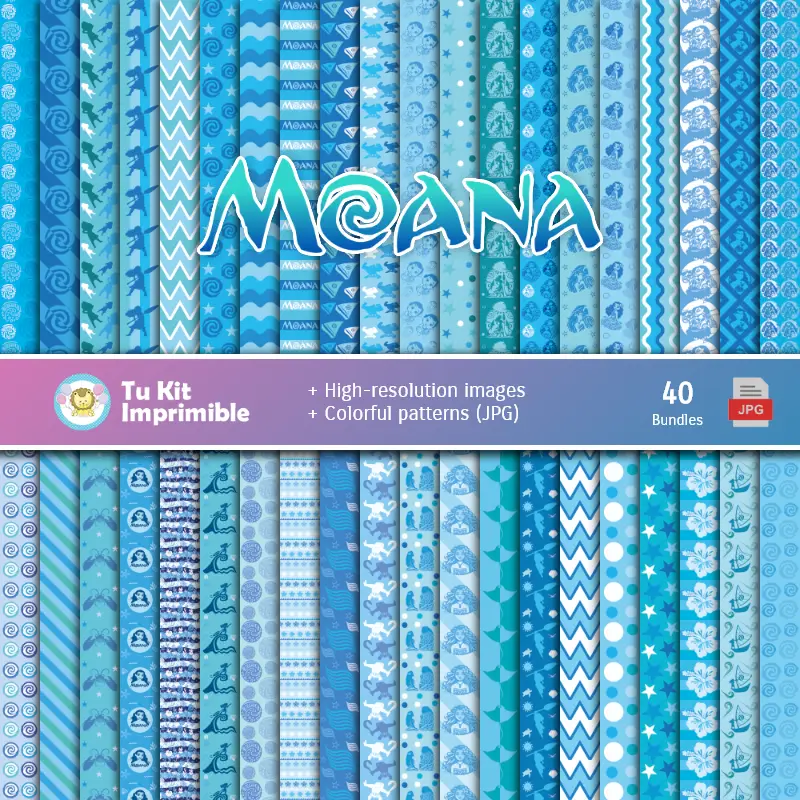 Moana Digital Papierset - Stiftungen und Scrapbooking