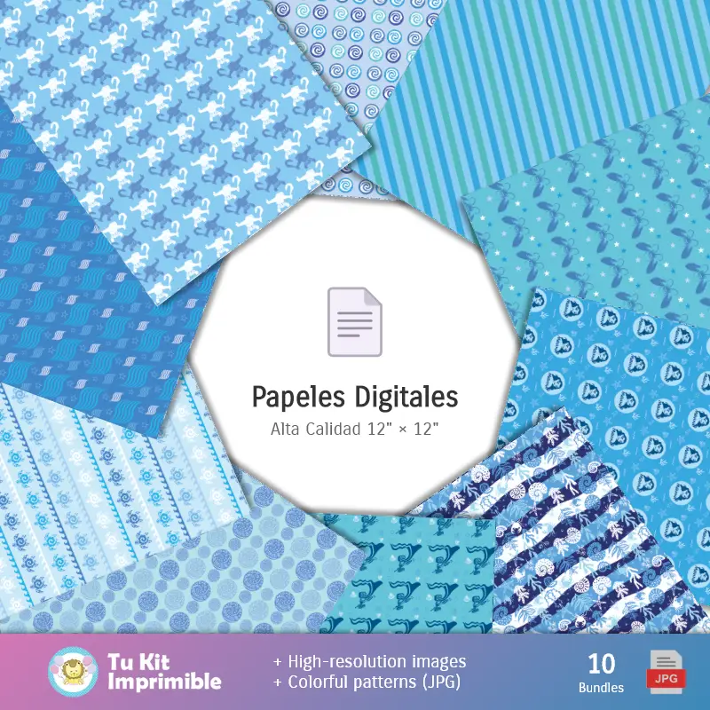 Moana pattern e texture - Scrapbook e kit partito