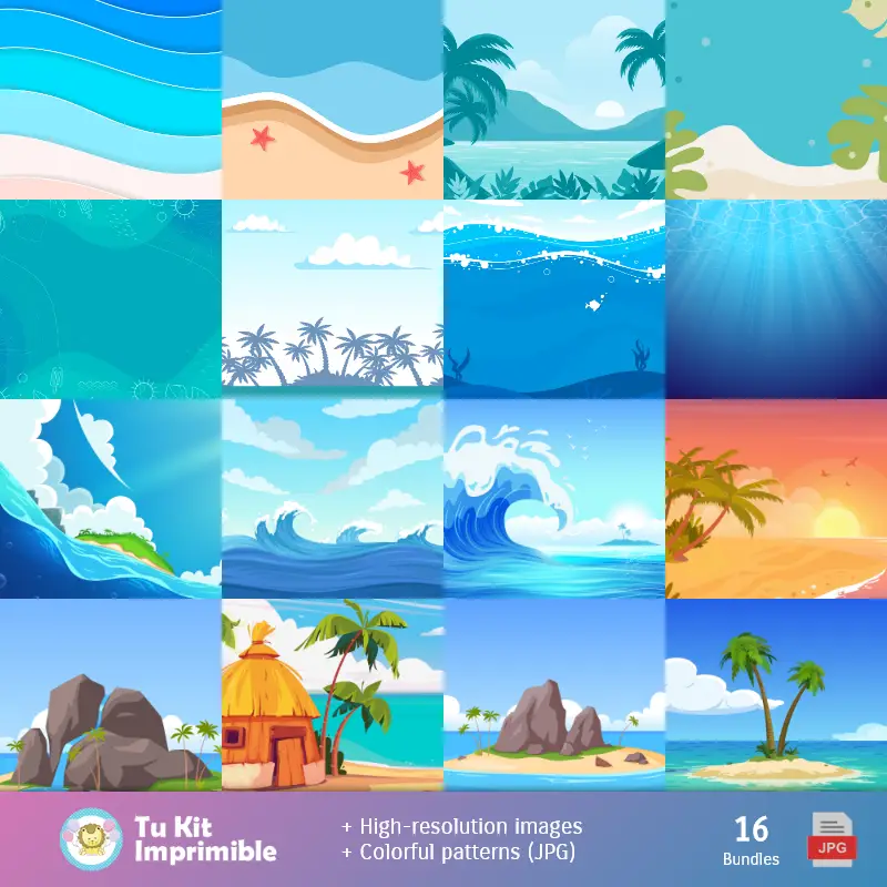 Fondos | Moana pattern e texture - Scrapbook e kit partito