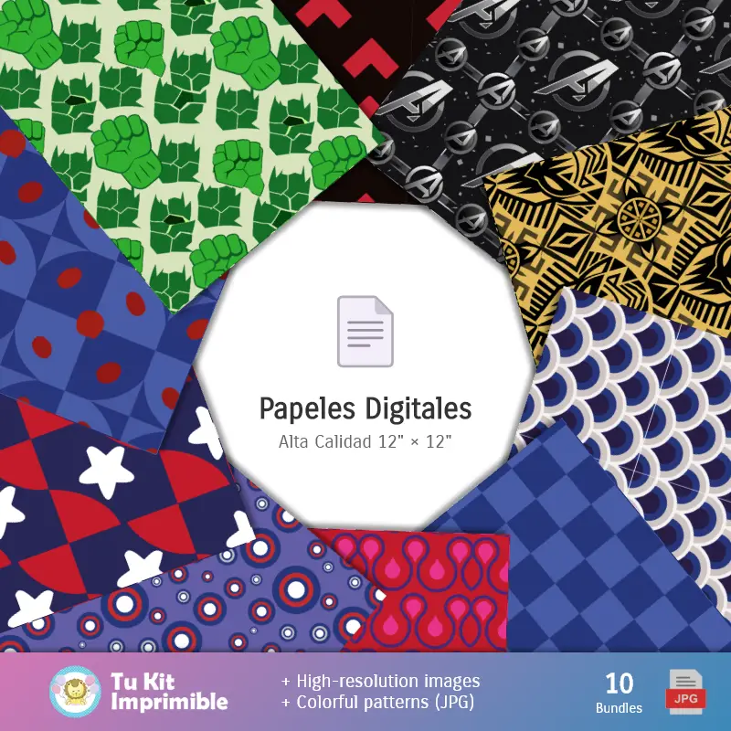 Fondos | Modèles et textures Avengers - Scrapbook et kits de fête