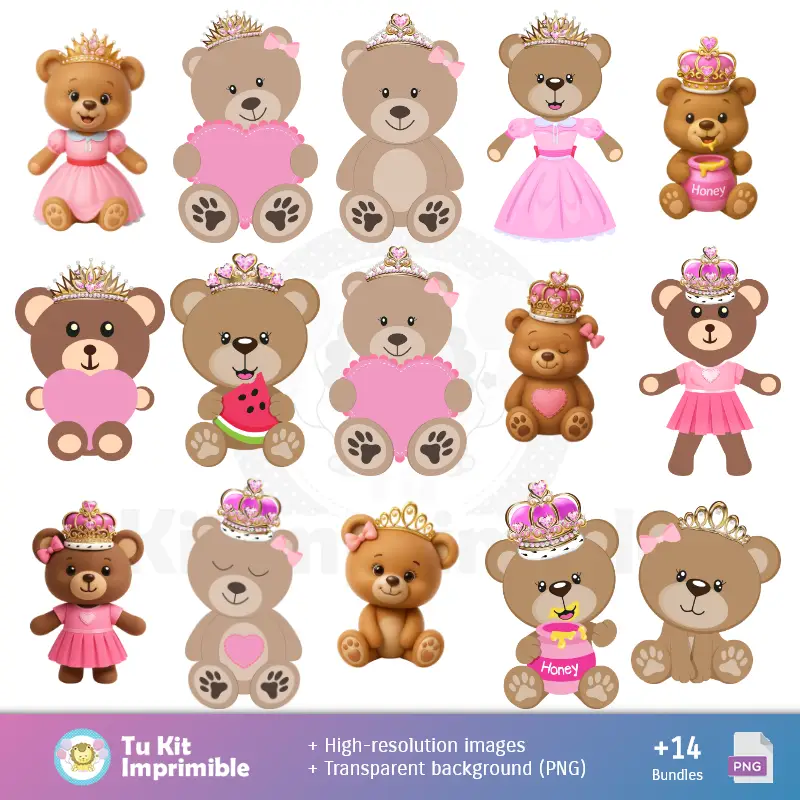 Modèles et textures d'Osito Rosa - Scrapbook et Party Kits