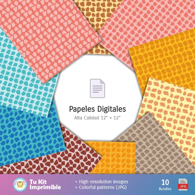 Collages | Modèles et textures du monde jurassique - Scrapbook et kits de fête