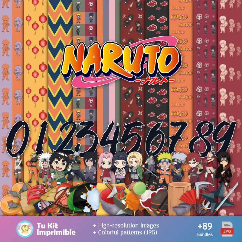 Modèles et textures Naruto - Scrapbook et kits pour fêtes