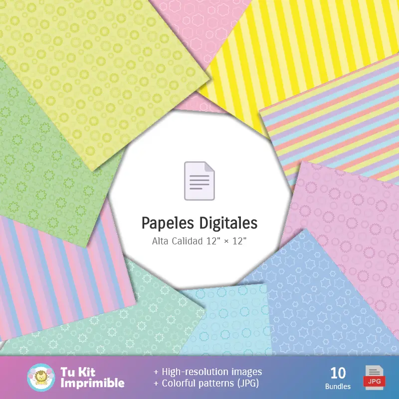 Collages | Padrões e Texturas Frutillita - Kits de Scrapbook e Festas