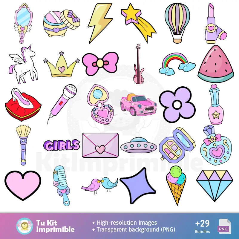 Accesorios | Padrões e Texturas LOL Surprise - Kits de Scrapbook e Festas