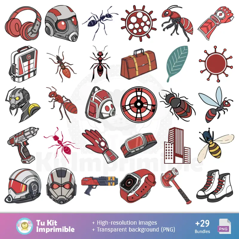 Accesorios | Padrões e Texturas Ant-Man - Kits de Scrapbook e Festas