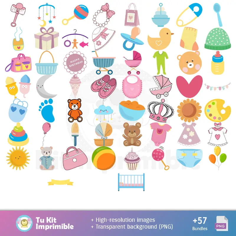 Personajes | Padrões e Texturas Baby Shower - Kits de Scrapbook e Festas