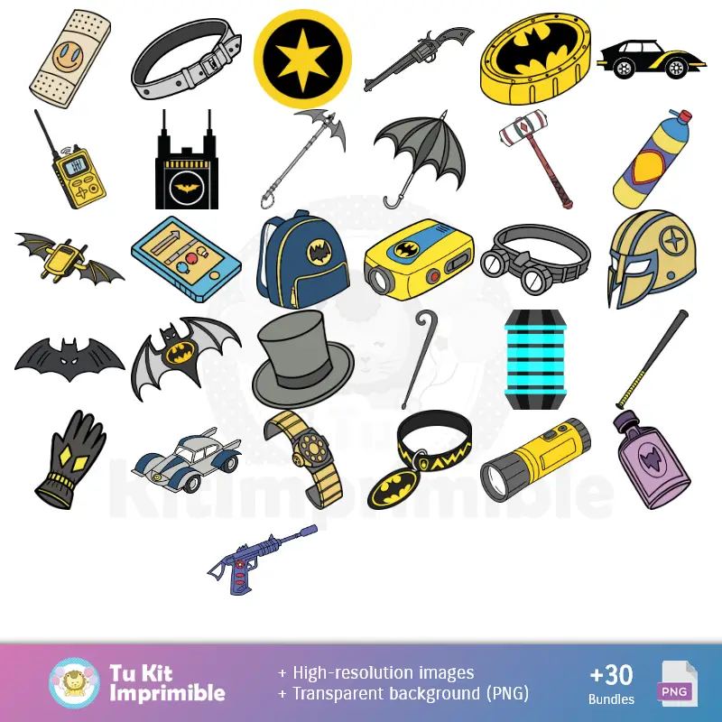 Accesorios | Padrões e Texturas Batman - Kits de Scrapbook e Festas