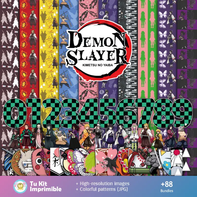 Modelli e texture di Demon Slayer - Kit per album e feste