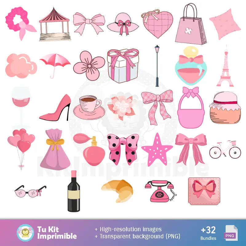 Accesorios | Padrões e Texturas Paris - Kits de Scrapbook e Festas