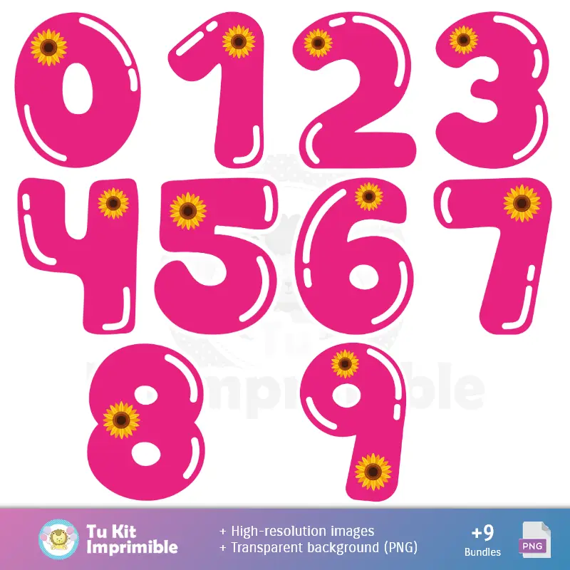 Números Temáticos | Modelli e texture di Rene e Lara Campos - Kit per scrapbooking e feste