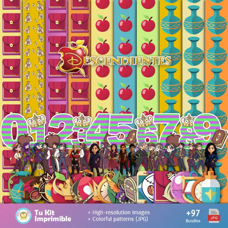 Padrões e Texturas Descendentes - Kits de Scrapbook e Festas