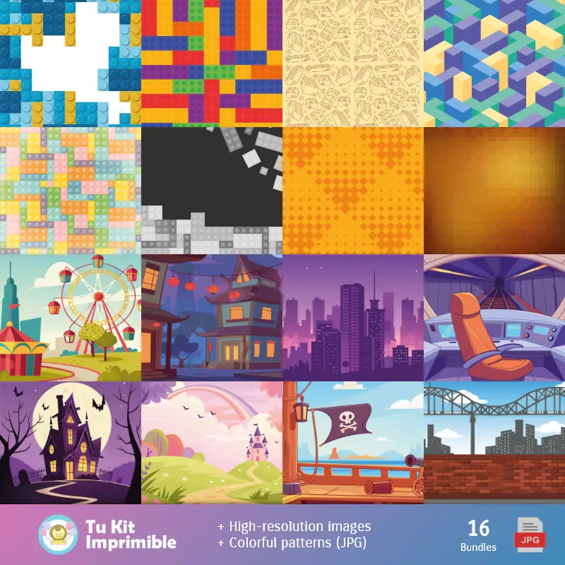 Fondos | Padrões e Texturas Lego - Kits de Scrapbook e Festas