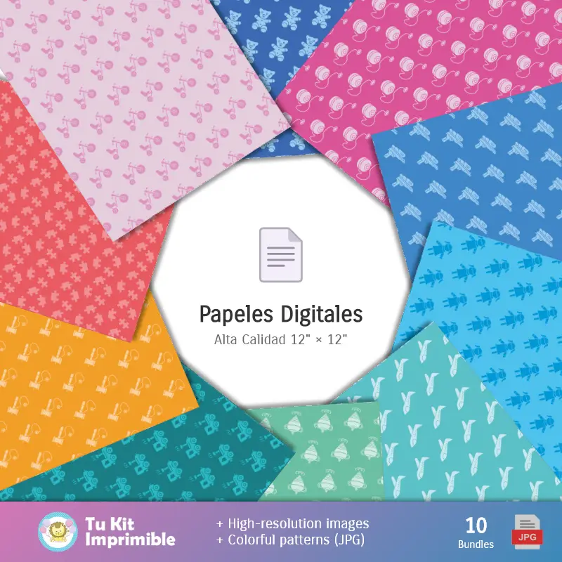 Patrones | Padrões e Texturas Dia da Criança - Kits de Scrapbook e Festas