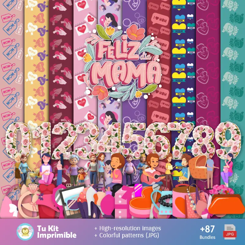 يوم الأم - ورقات رقمية للتخزين